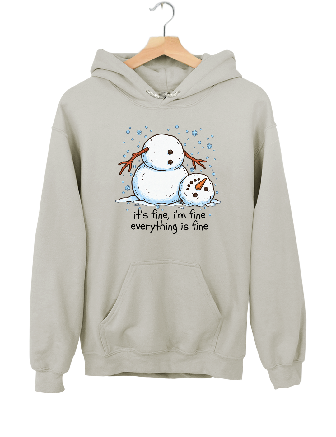 Meltdown Snowman Christmas Hoodie - Gray