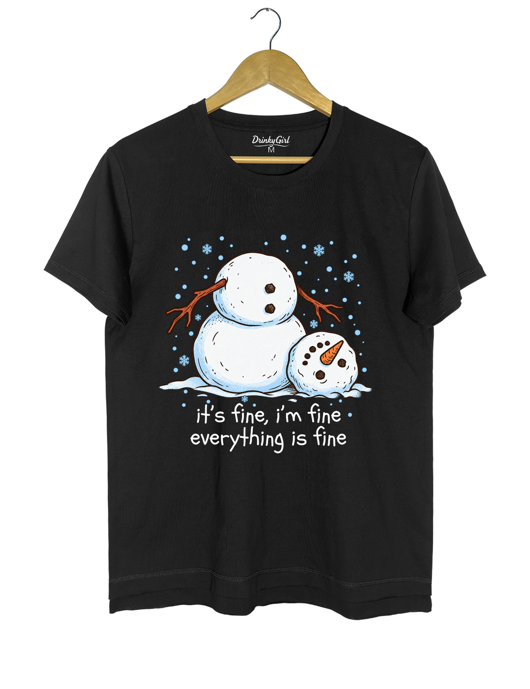 Meltdown Snowman Christmas Tee - Black