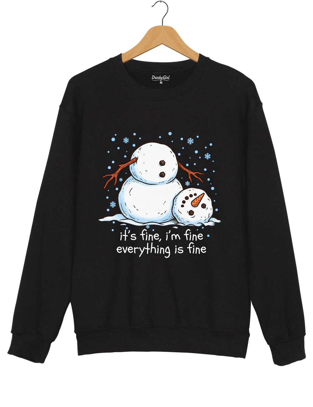 Meltdown Snowman Christmas Sweatshirt - Black
