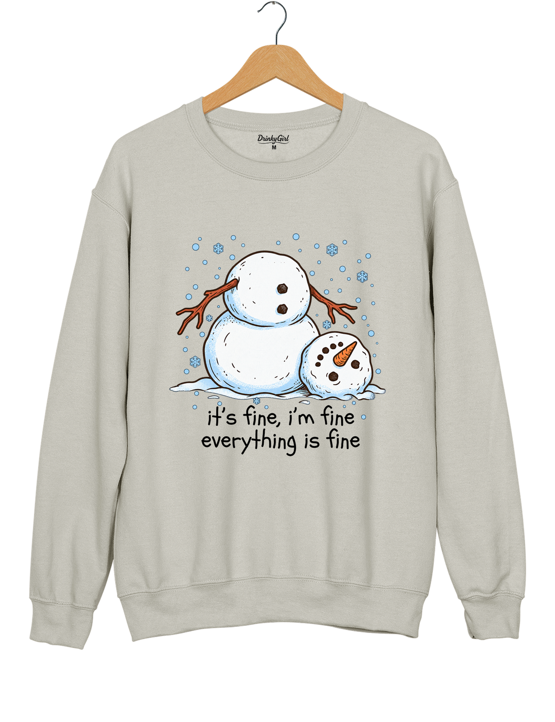 Meltdown Snowman Christmas Sweatshirt - Gray