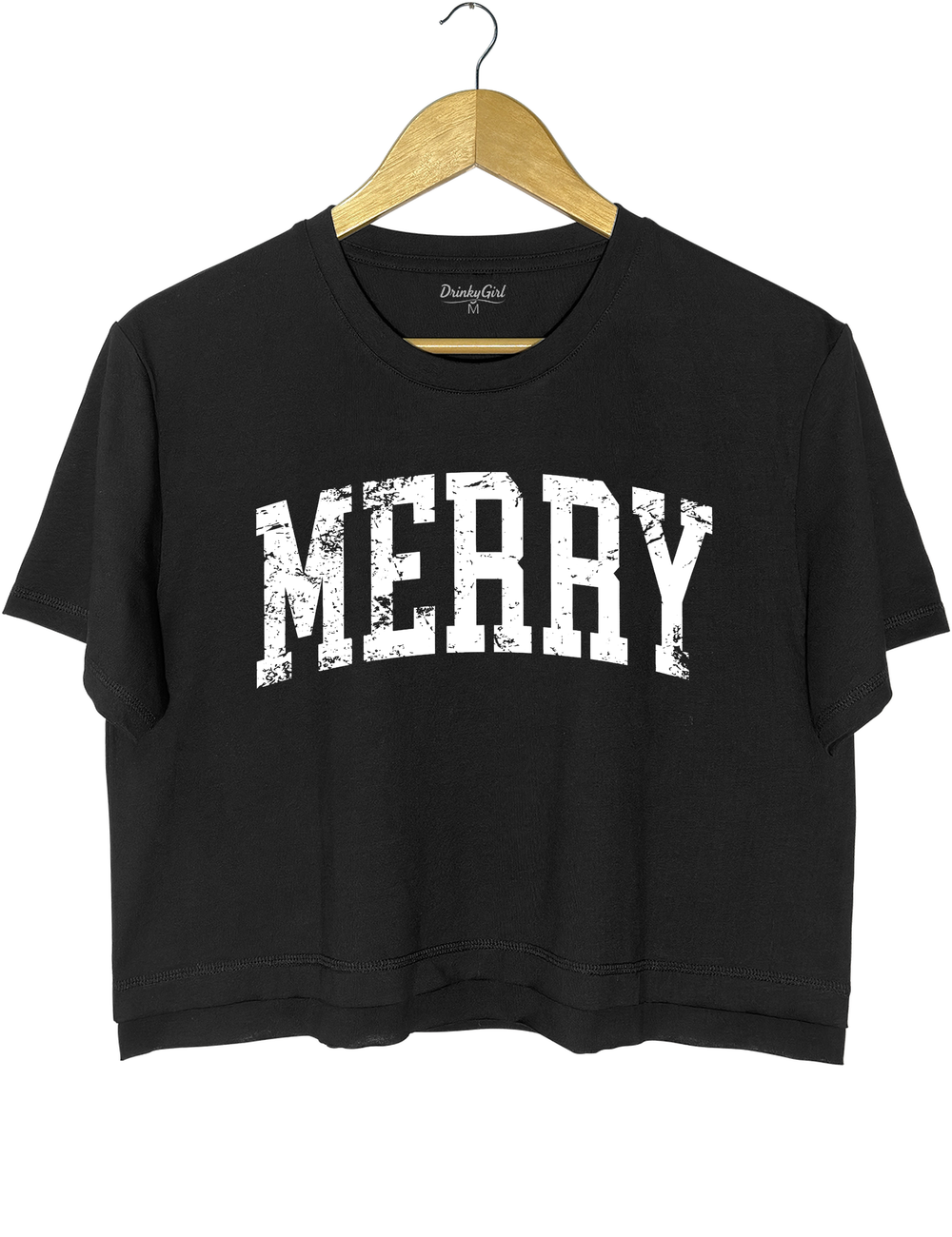 Retro Merry Crop Top - Black