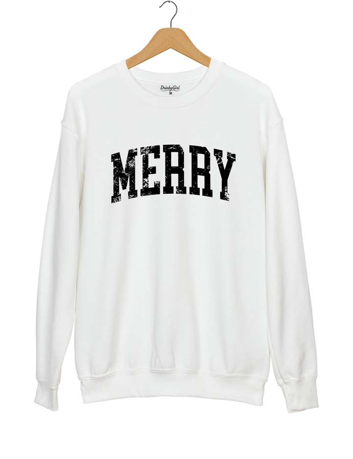 Retro Merry Sweatshirt - White