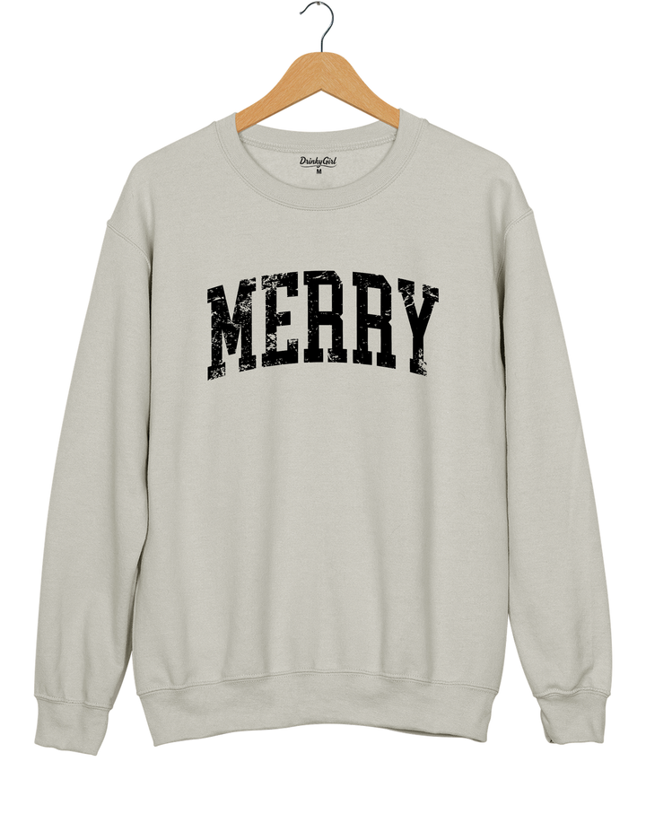 Retro Merry Sweatshirt - Gray