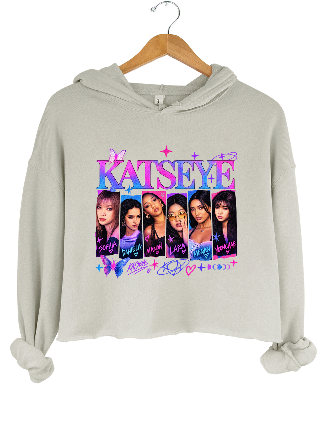 Katseye Girls 2026 Crop Hoodie - Gray