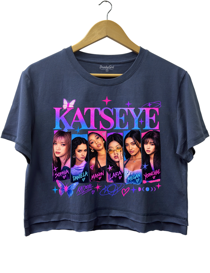 Katseye Girls 2026 Crop Top - Navy Blue