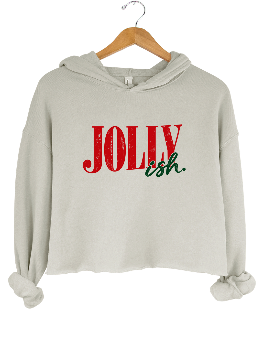 Jolly Ish Crop Hoodie - Gray