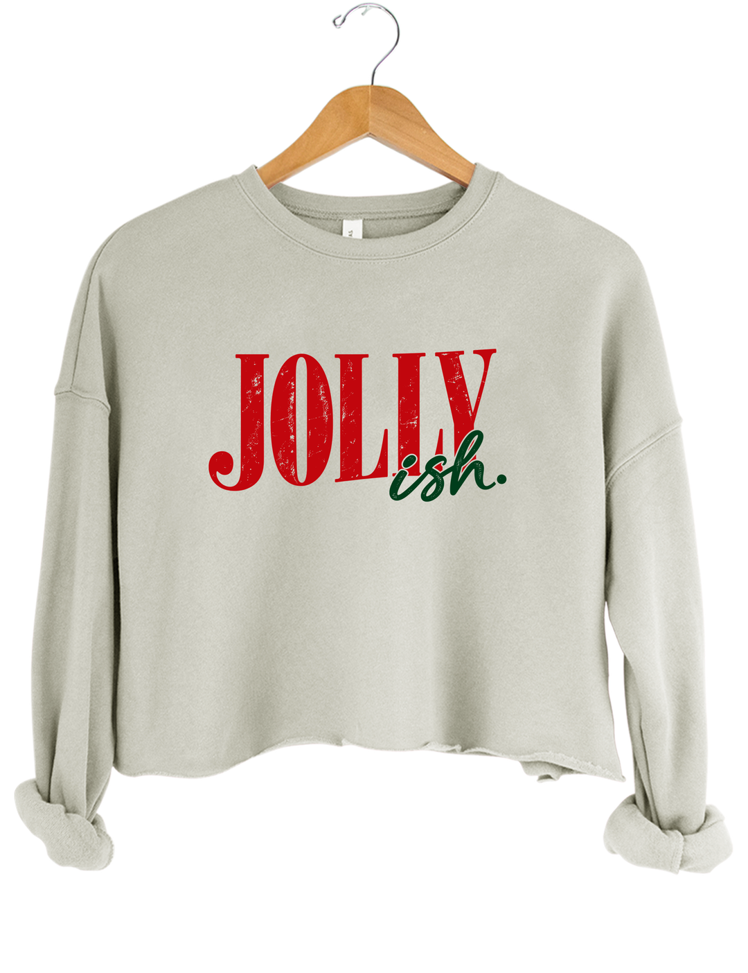 Jolly Ish Crop Sweatshirt - Gray