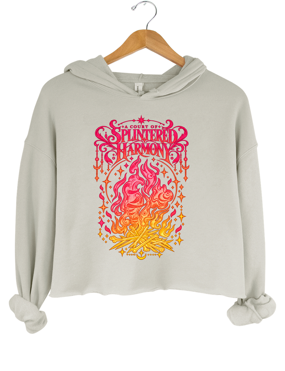 A Court Of Splintered Harmony Crop Hoodie - Gray