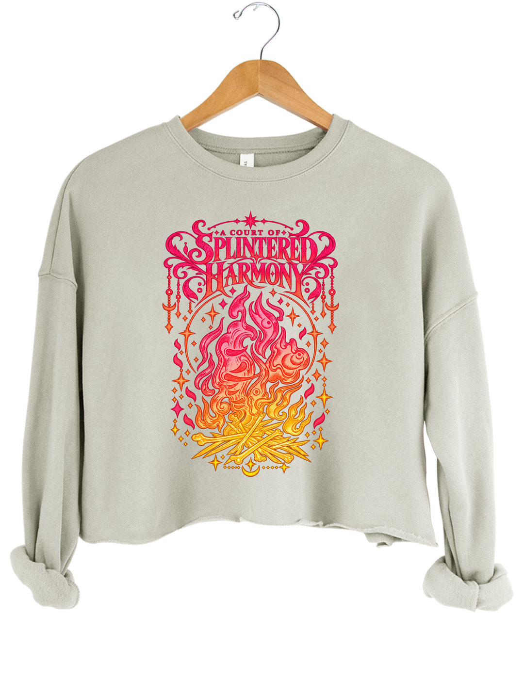 A Court Of Splintered Harmony Crop Sweatshirt - Gray