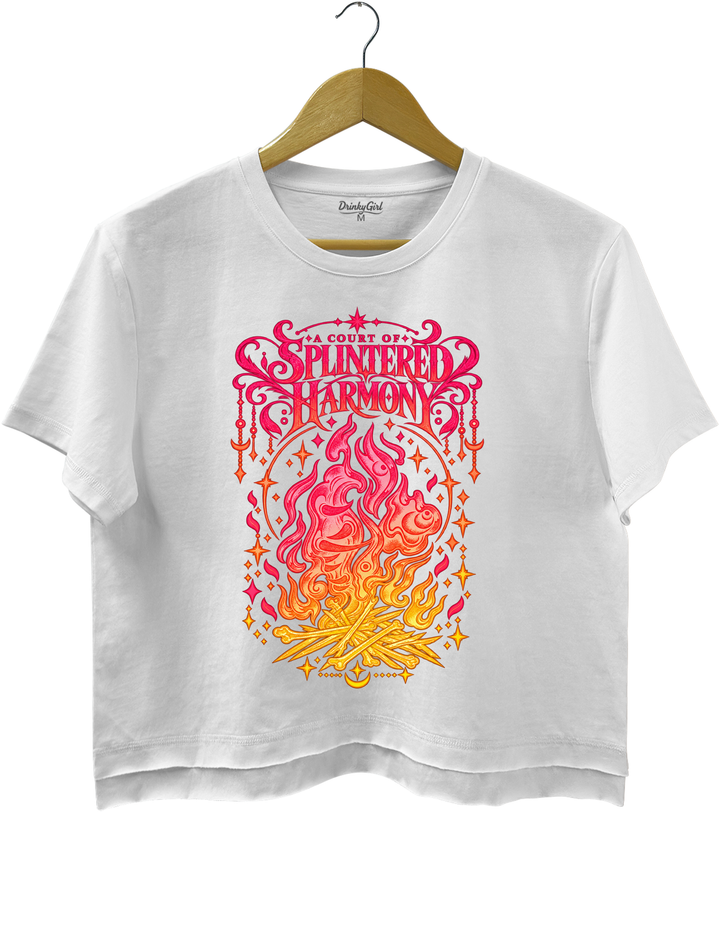 A Court Of Splintered Harmony Crop Top - White