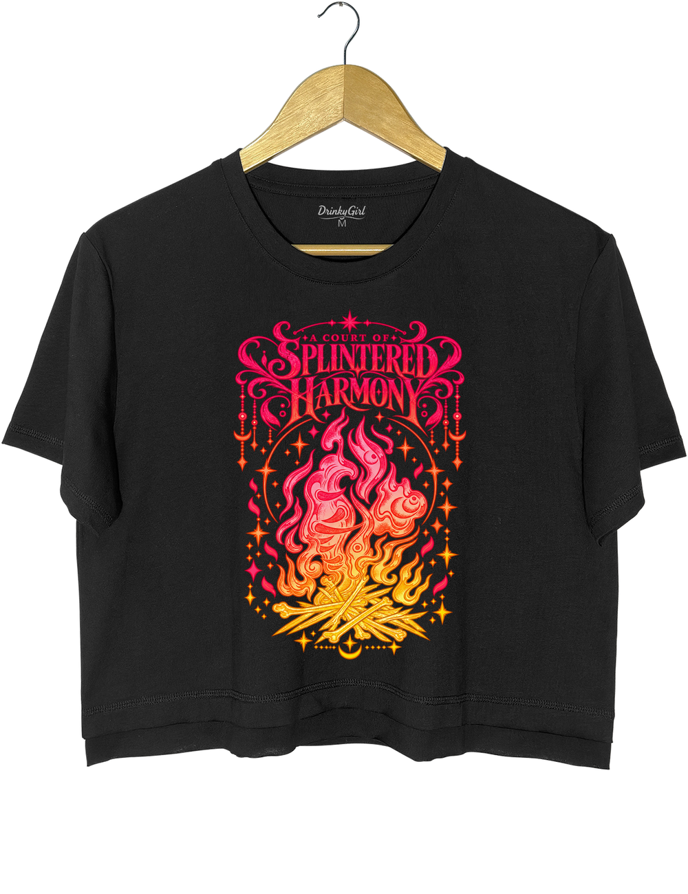A Court Of Splintered Harmony Crop Top - Black