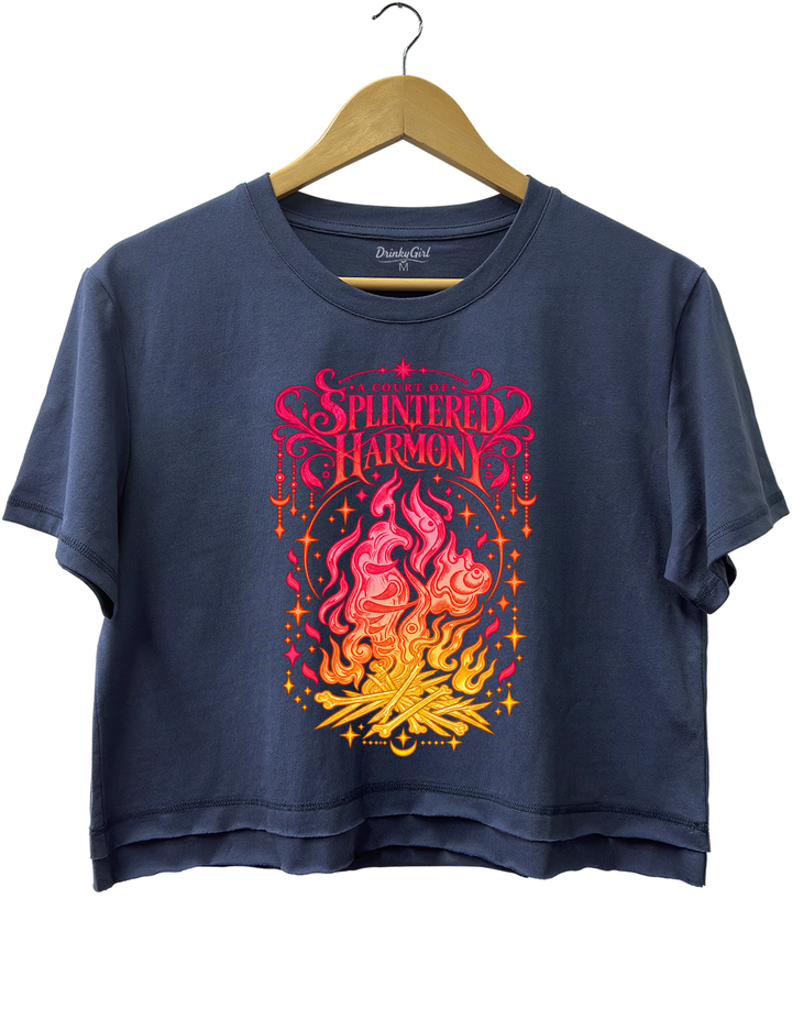A Court Of Splintered Harmony Crop Top - Navy Blue