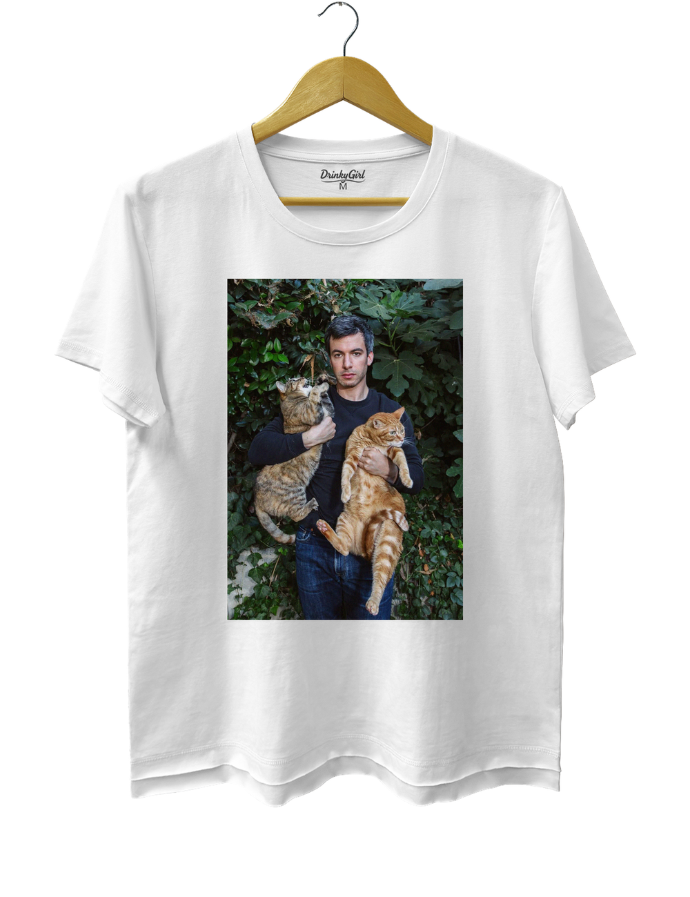 Nathan And His Kitties Tee - White