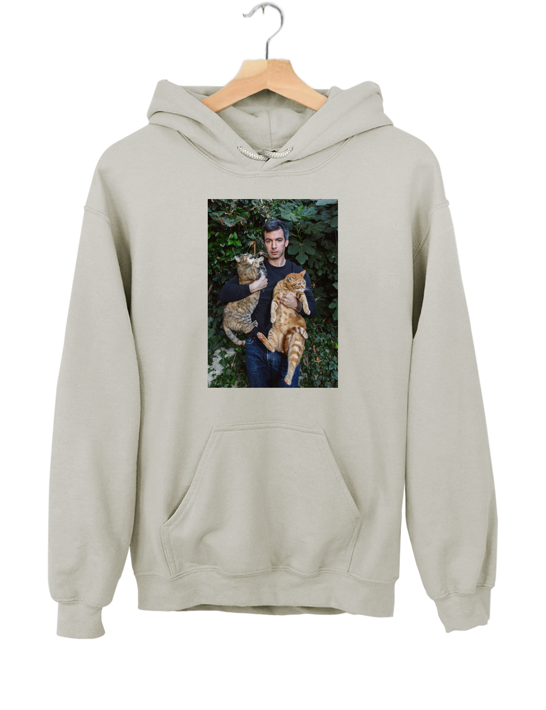 Nathan And His Kitties Hoodie - Gray