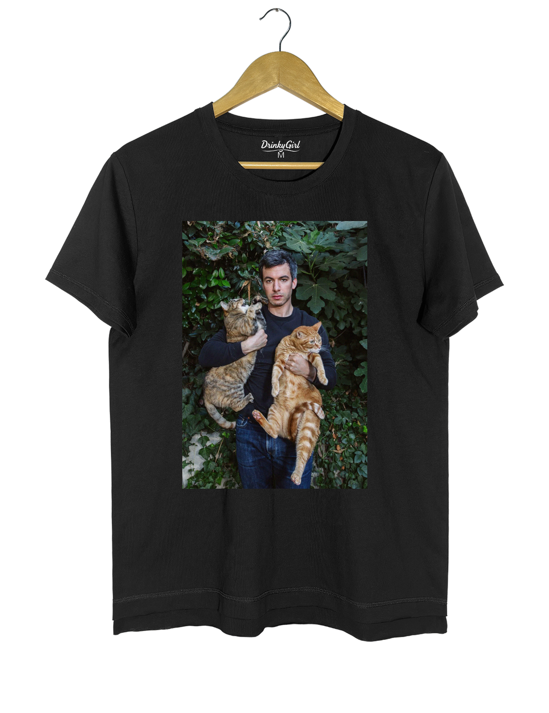 Nathan And His Kitties Tee - Black