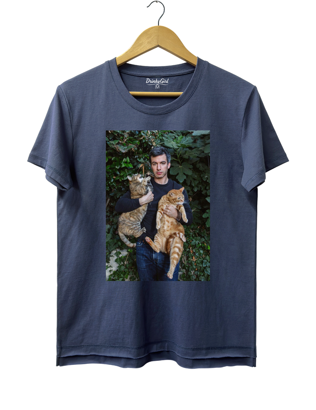 Nathan And His Kitties Tee - Navy Blue