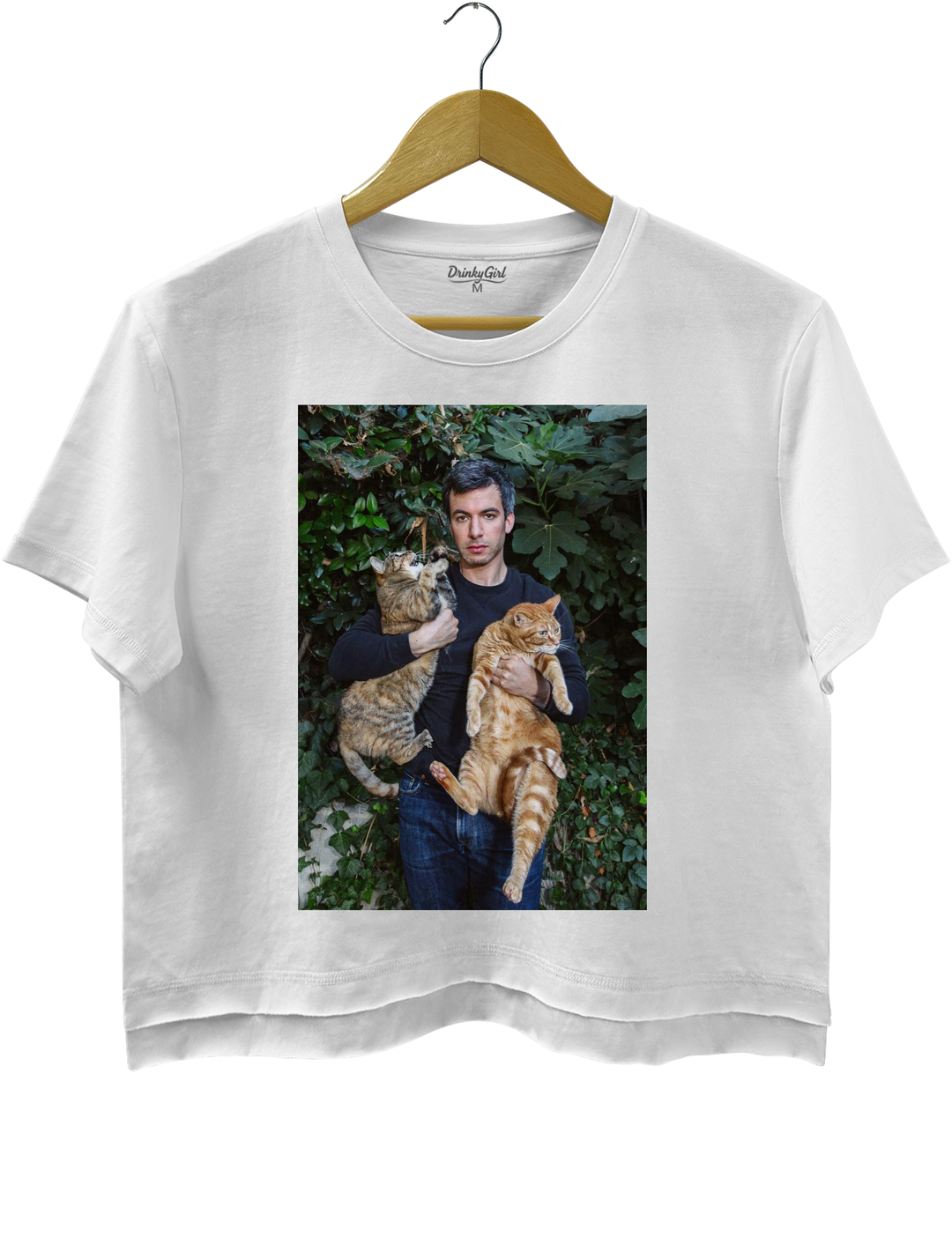 Nathan And His Kitties Crop Top - White