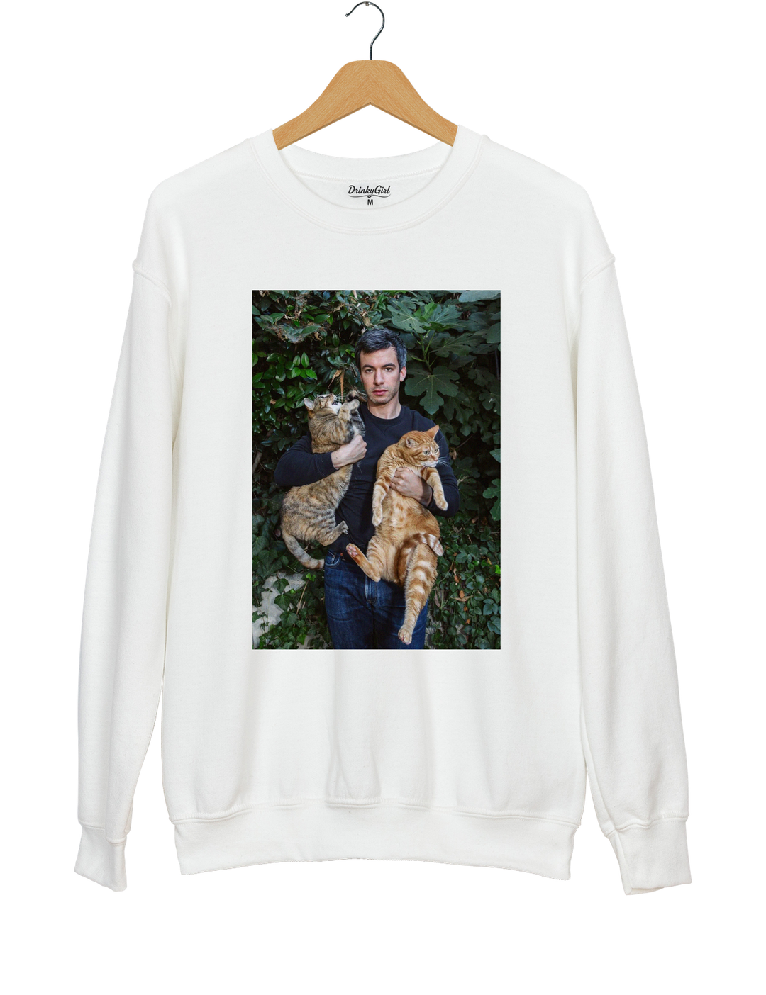 Nathan And His Kitties Sweatshirt - White