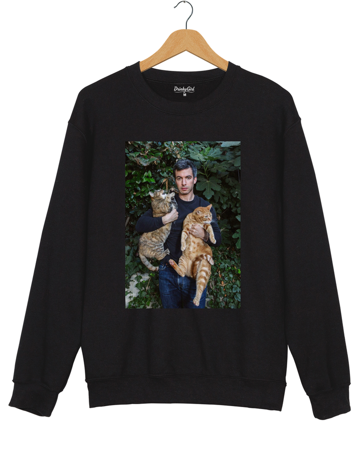 Nathan And His Kitties Sweatshirt - Black
