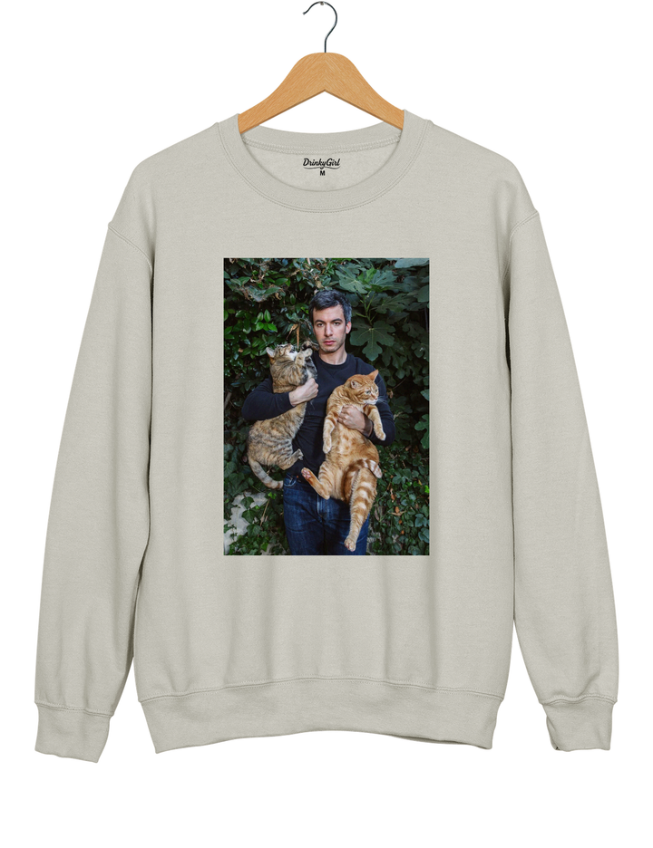 Nathan And His Kitties Sweatshirt - Gray