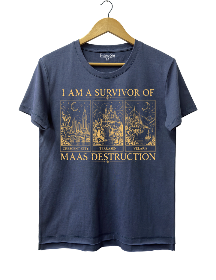 Survivor Of Maas Destruction Tee - Navy Blue