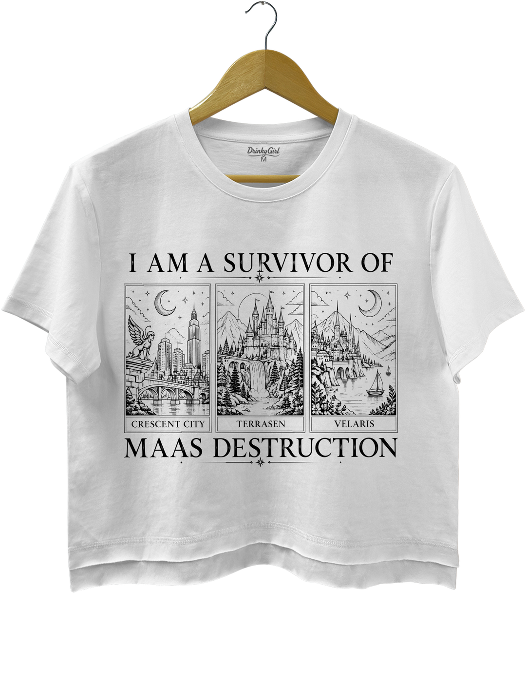 Survivor Of Maas Destruction Crop Top - White