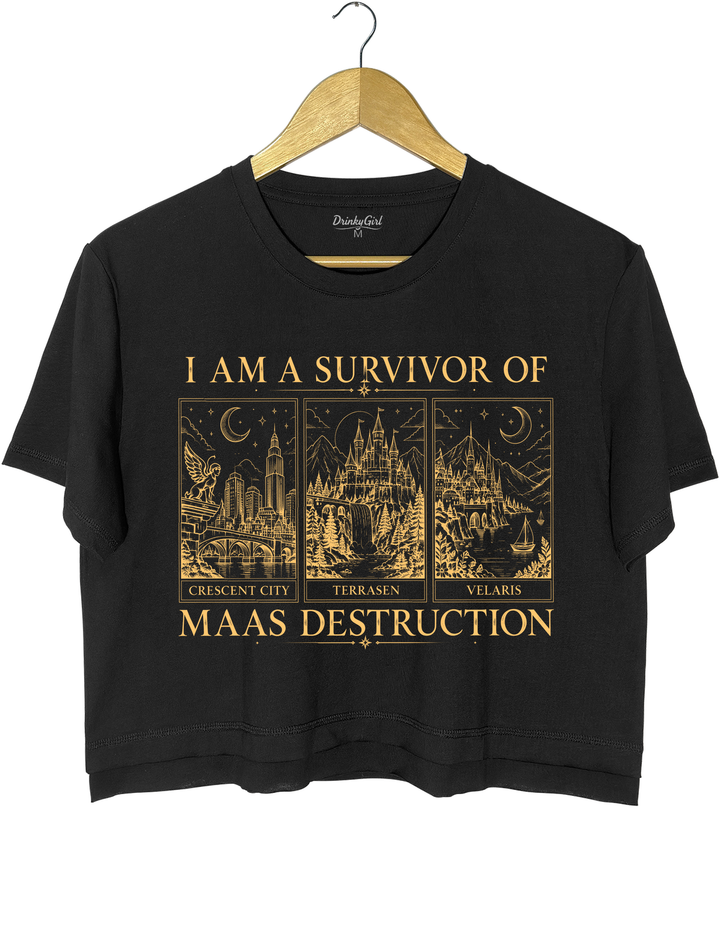 Survivor Of Maas Destruction Crop Top - Black