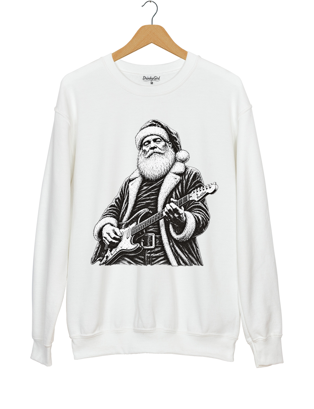 Rockin Santa Christmas Sweatshirt - White