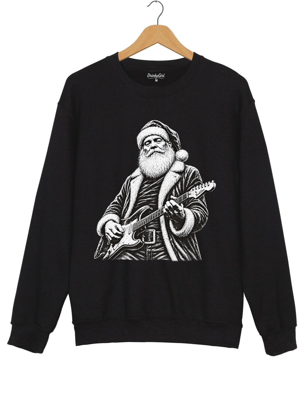 Rockin Santa Christmas Sweatshirt - Black