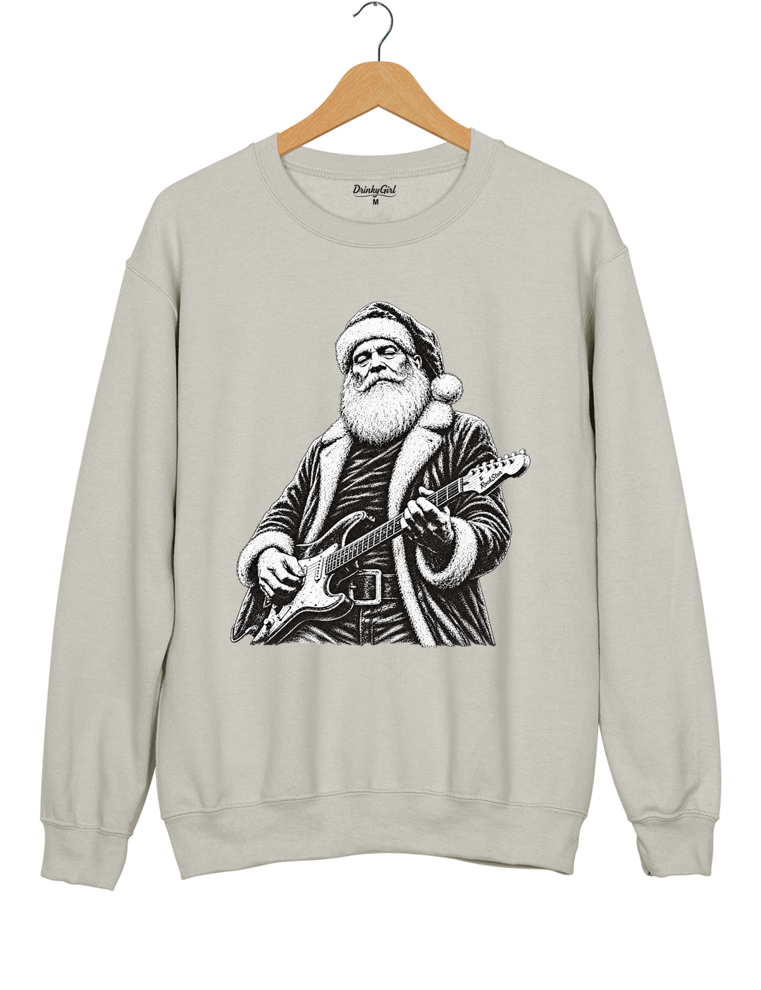 Rockin Santa Christmas Sweatshirt - Gray
