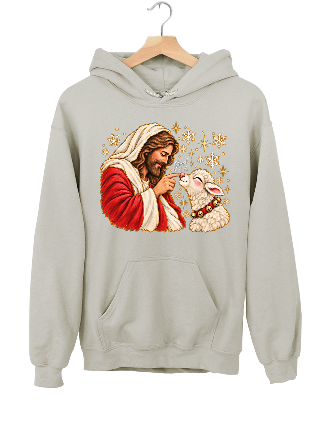 Jesus Boop Lamb Hoodie - Gray