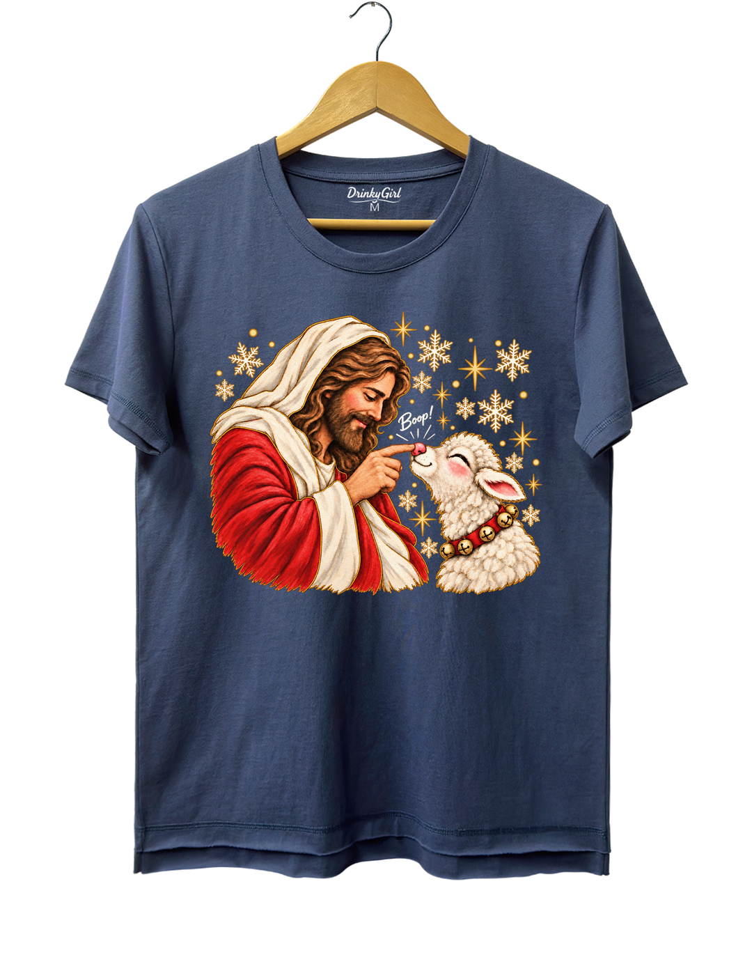 Jesus Boop Lamb Tee - Navy Blue