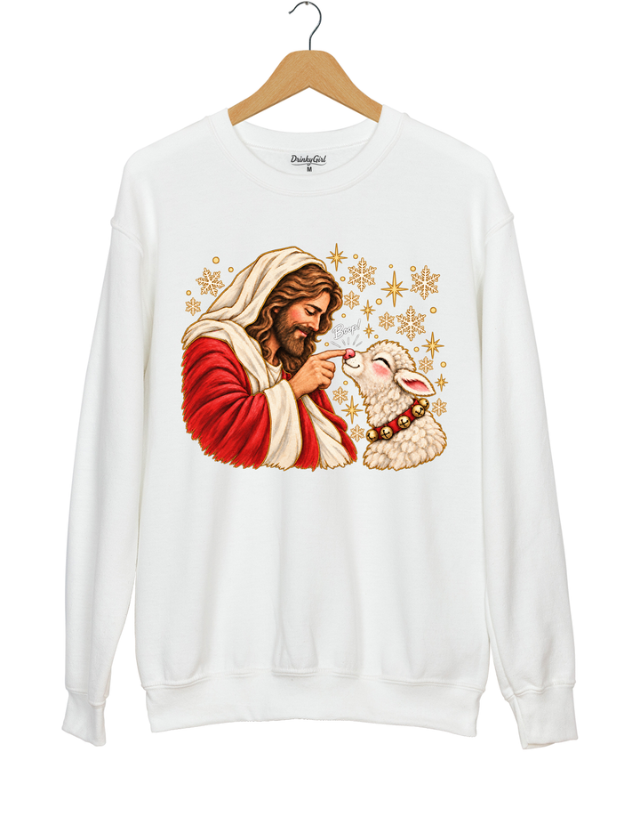 Jesus Boop Lamb Sweatshirt - White