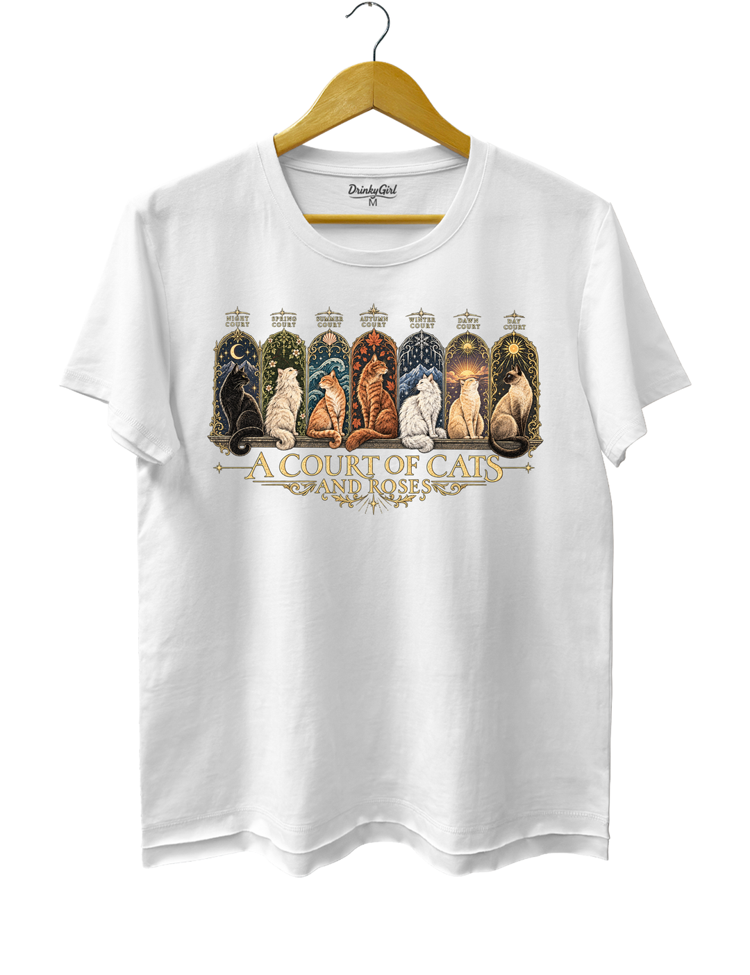 ACOTAR Inspired Cat Tee - White