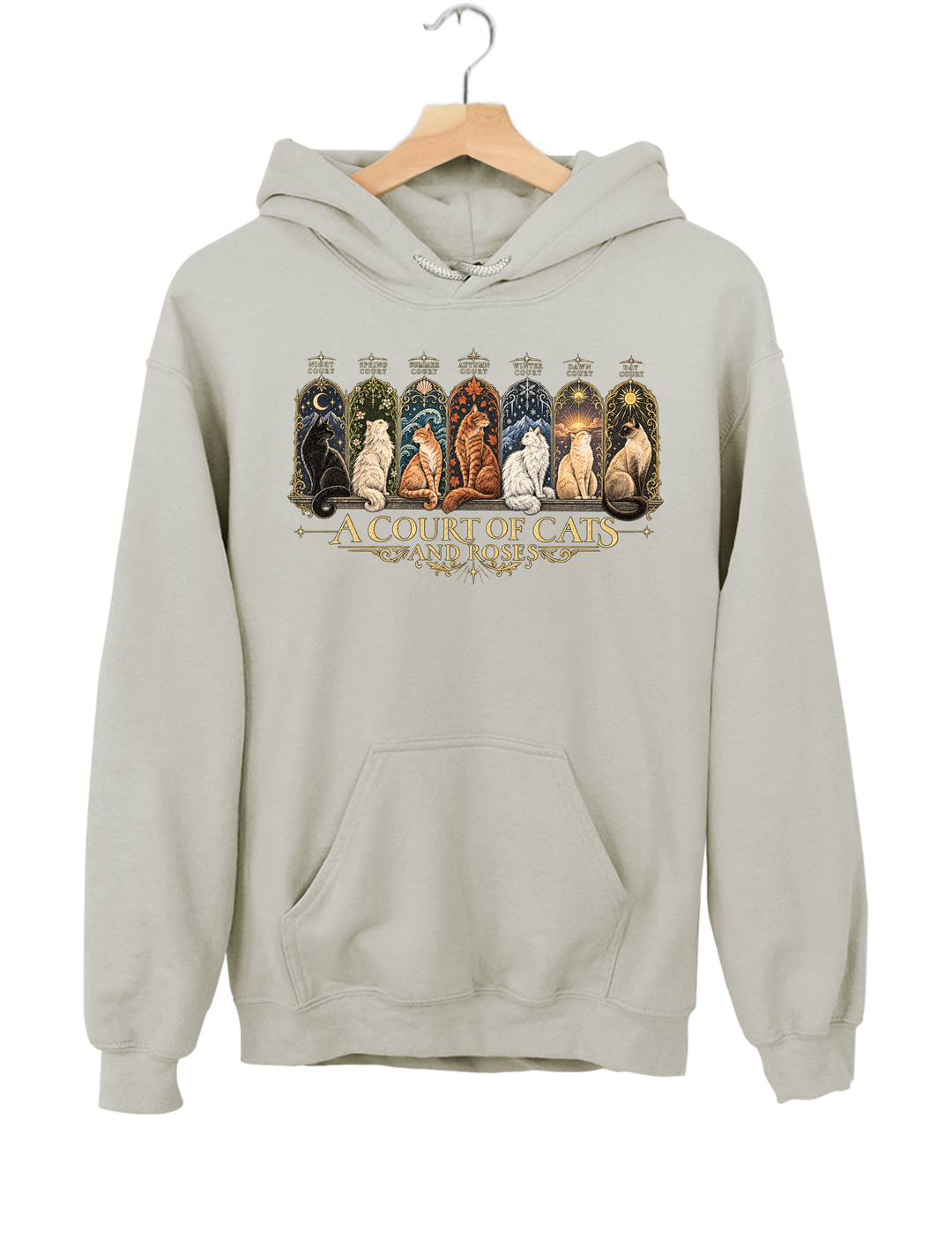 ACOTAR Inspired Cat Hoodie - Gray