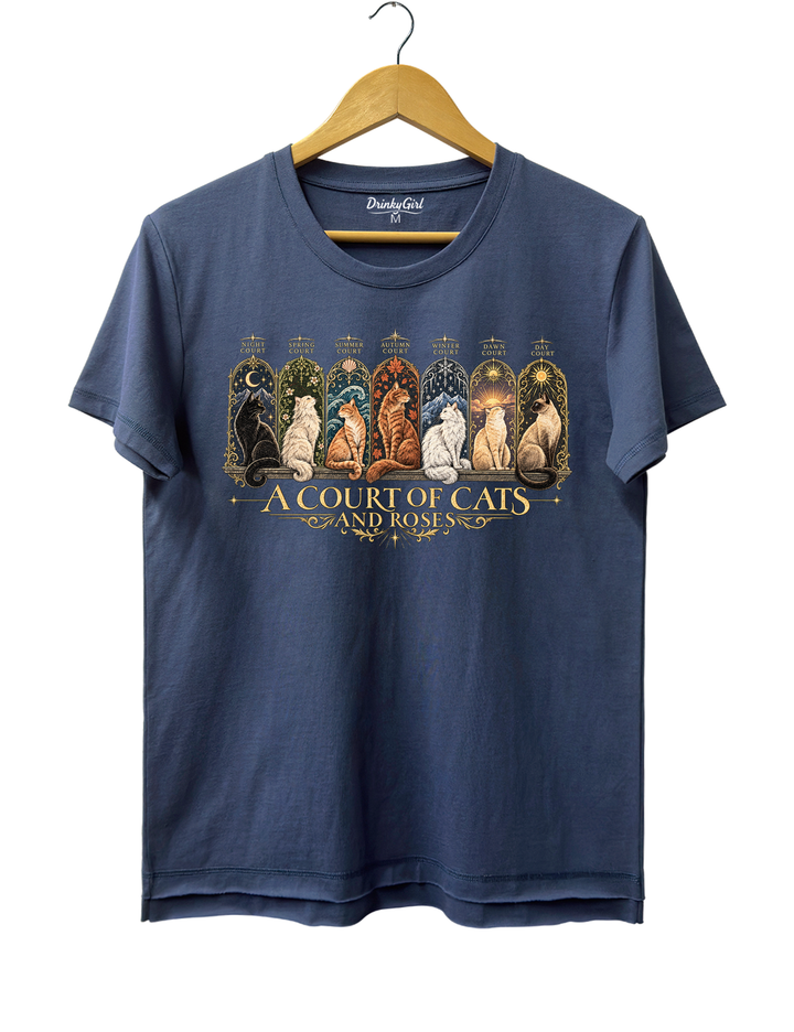 ACOTAR Inspired Cat Tee - Navy Blue