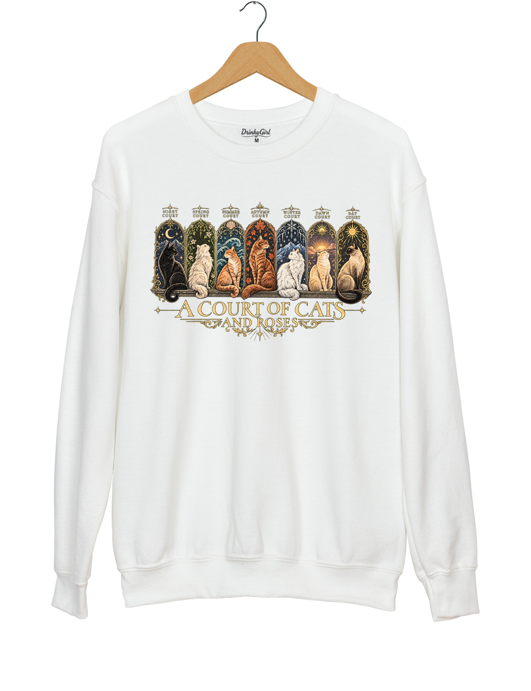 ACOTAR Inspired Cat Sweatshirt - White