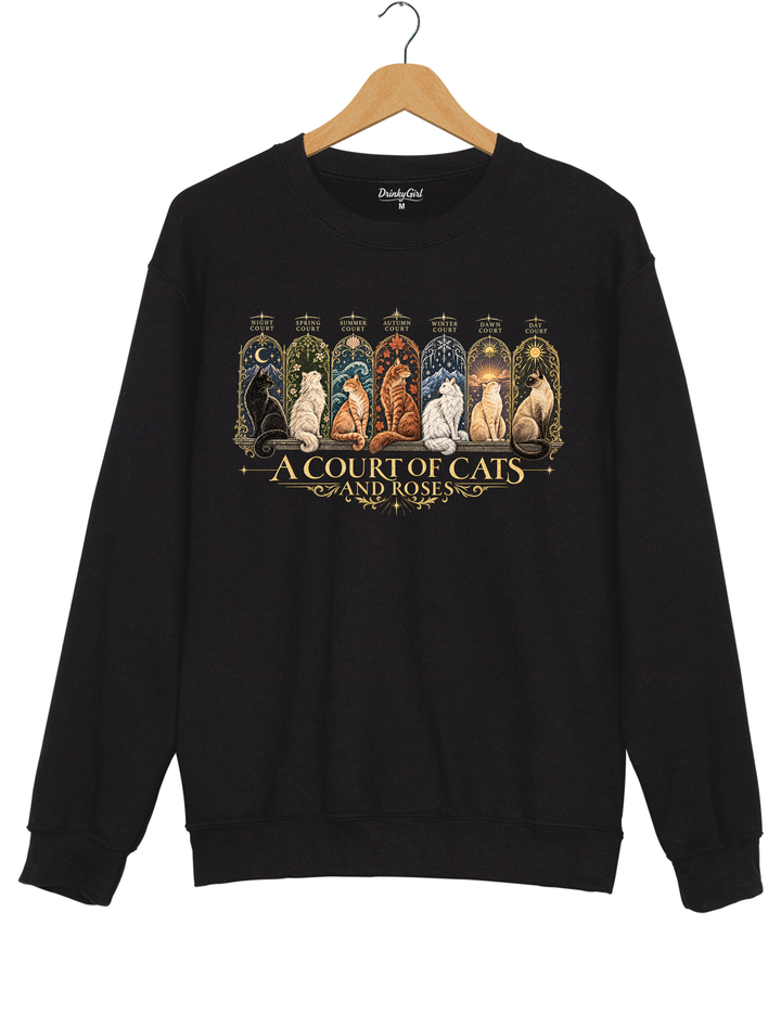 ACOTAR Inspired Cat Sweatshirt - Black