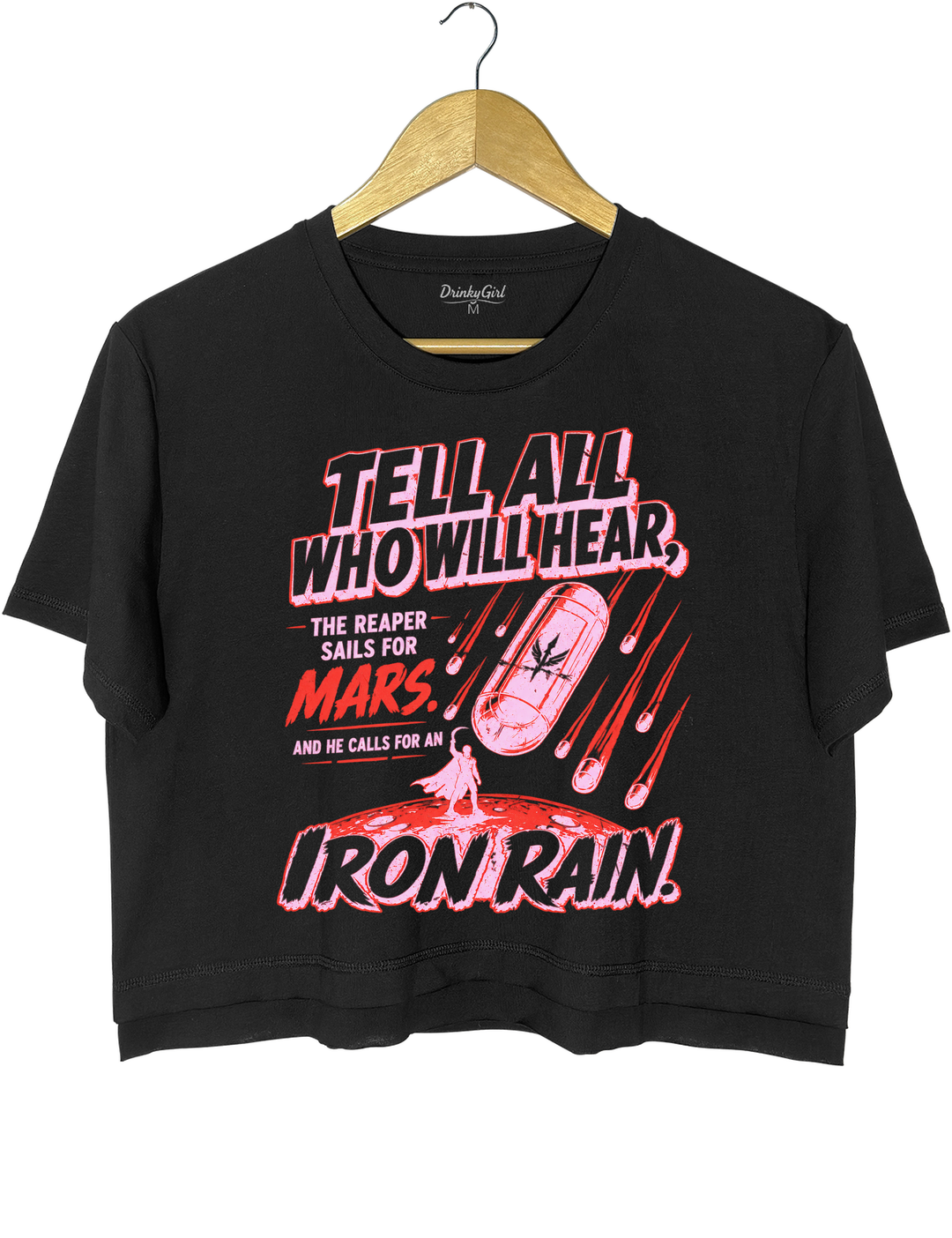 Red Rising IRON RAIN Crop Top - Black