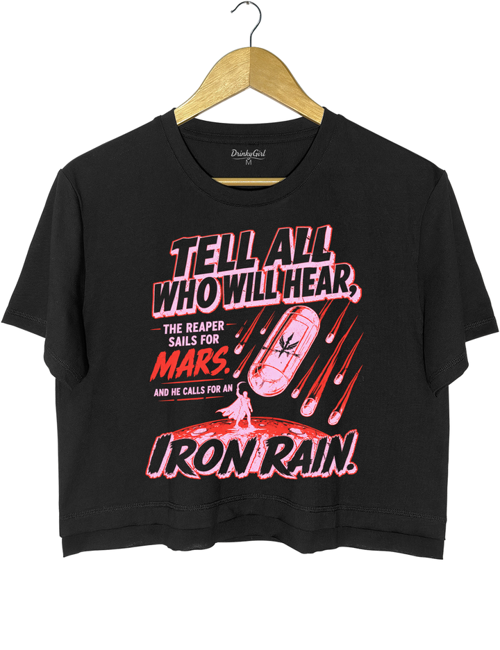 Red Rising IRON RAIN Crop Top - Black