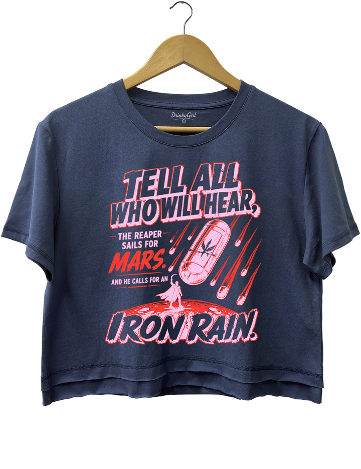 Red Rising IRON RAIN Crop Top - Navy Blue