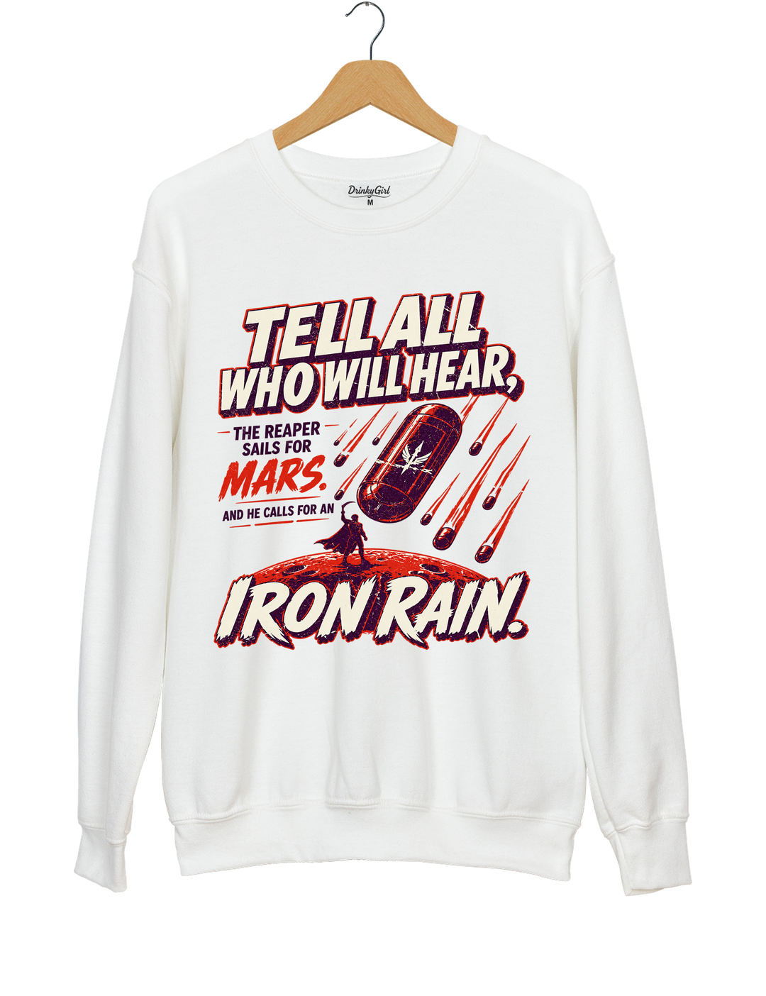 Red Rising IRON RAIN Sweatshirt - White