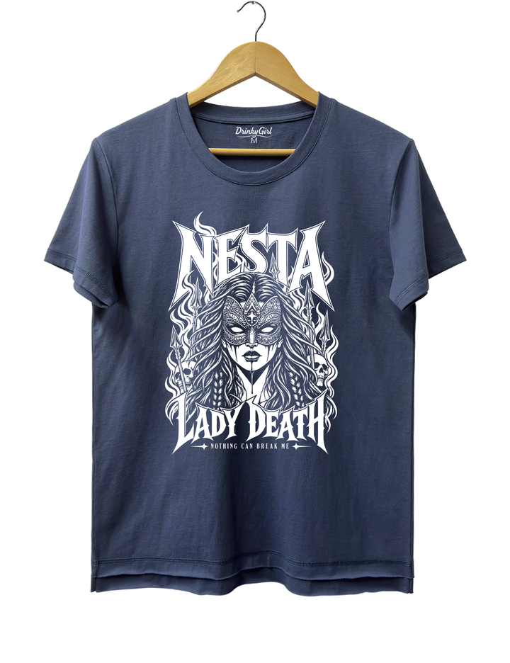 Nesta Archeron Valkyrie Acotar Tee - Navy Blue