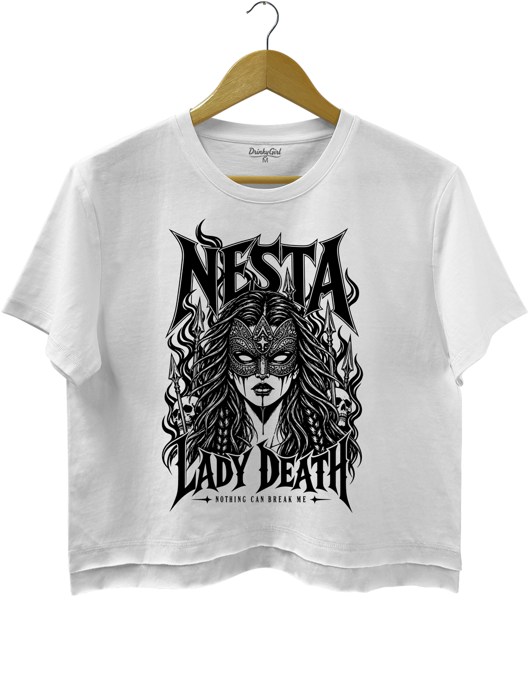 Nesta Archeron Valkyrie Acotar Crop Top - White