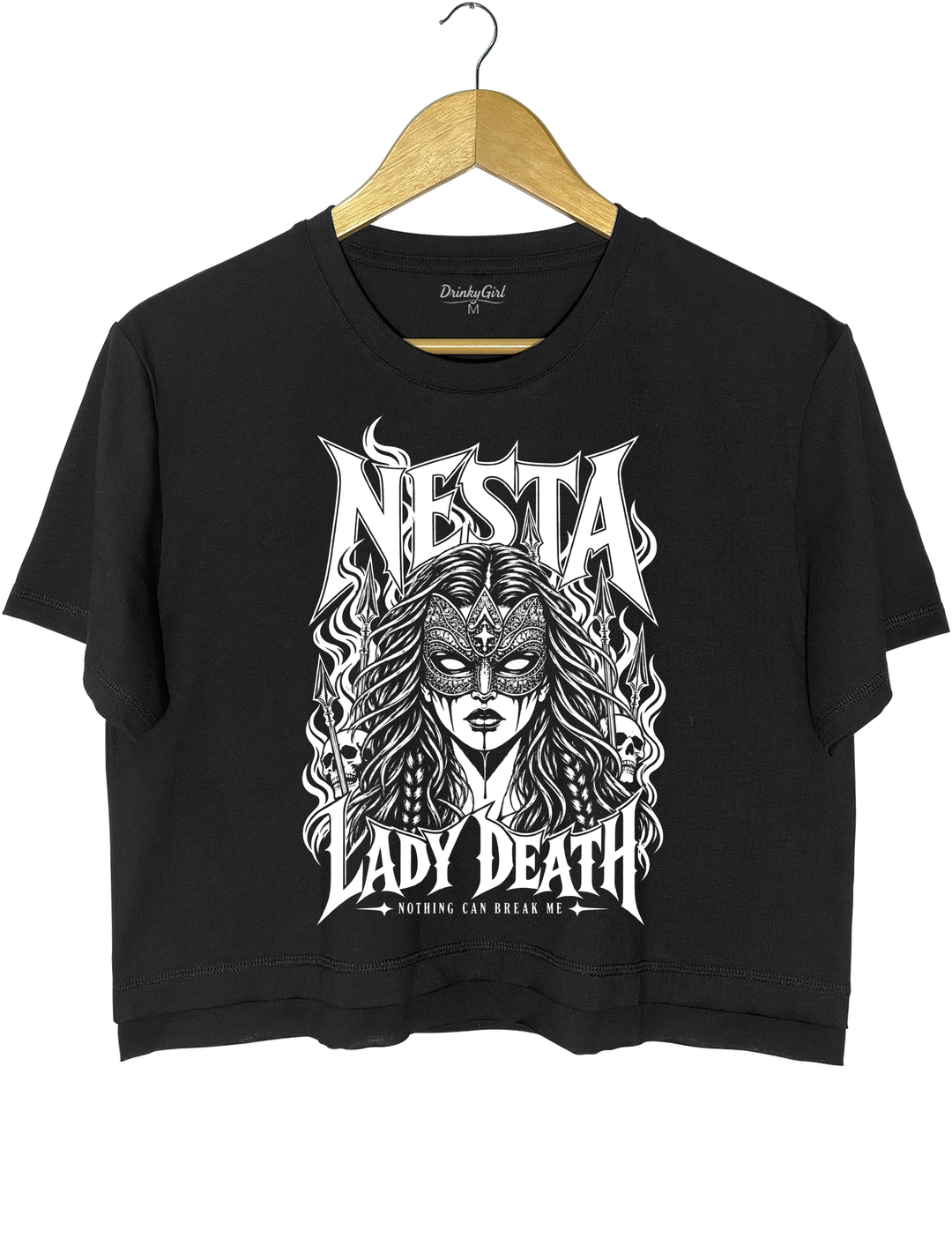 Nesta Archeron Valkyrie Acotar Crop Top - Black