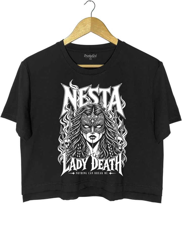 Nesta Archeron Valkyrie Acotar Crop Top - Black