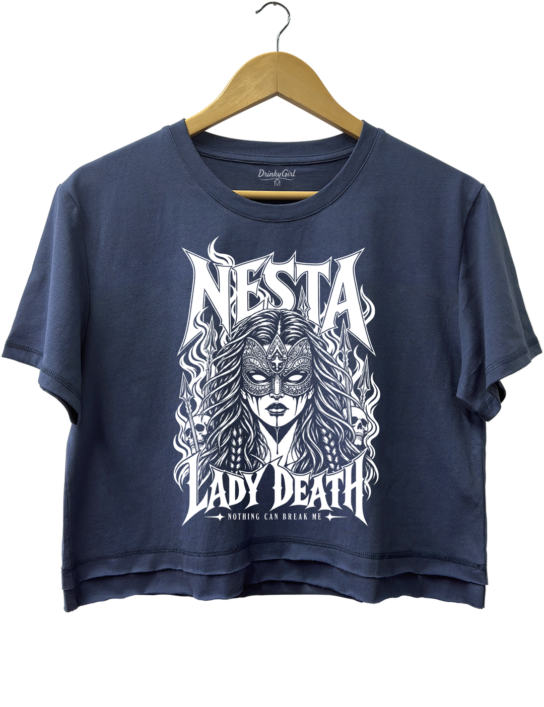Nesta Archeron Valkyrie Acotar Crop Top - Navy Blue