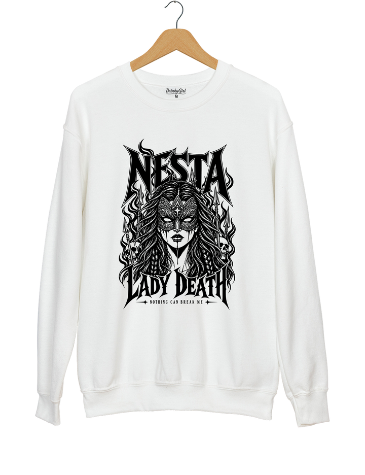 Nesta Archeron Valkyrie Acotar Sweatshirt - White