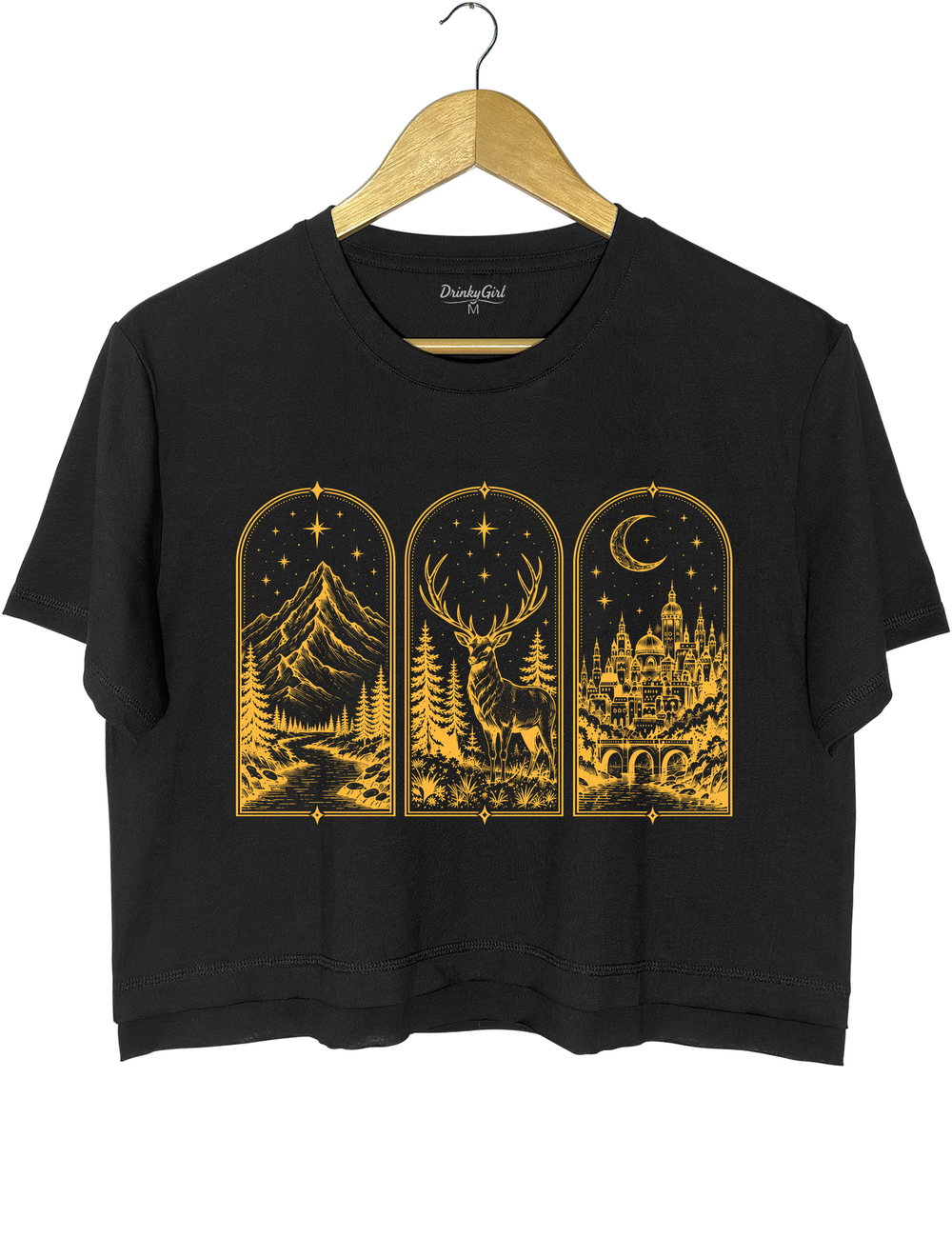 ACOTAR Book Postcard Crop Top - Black