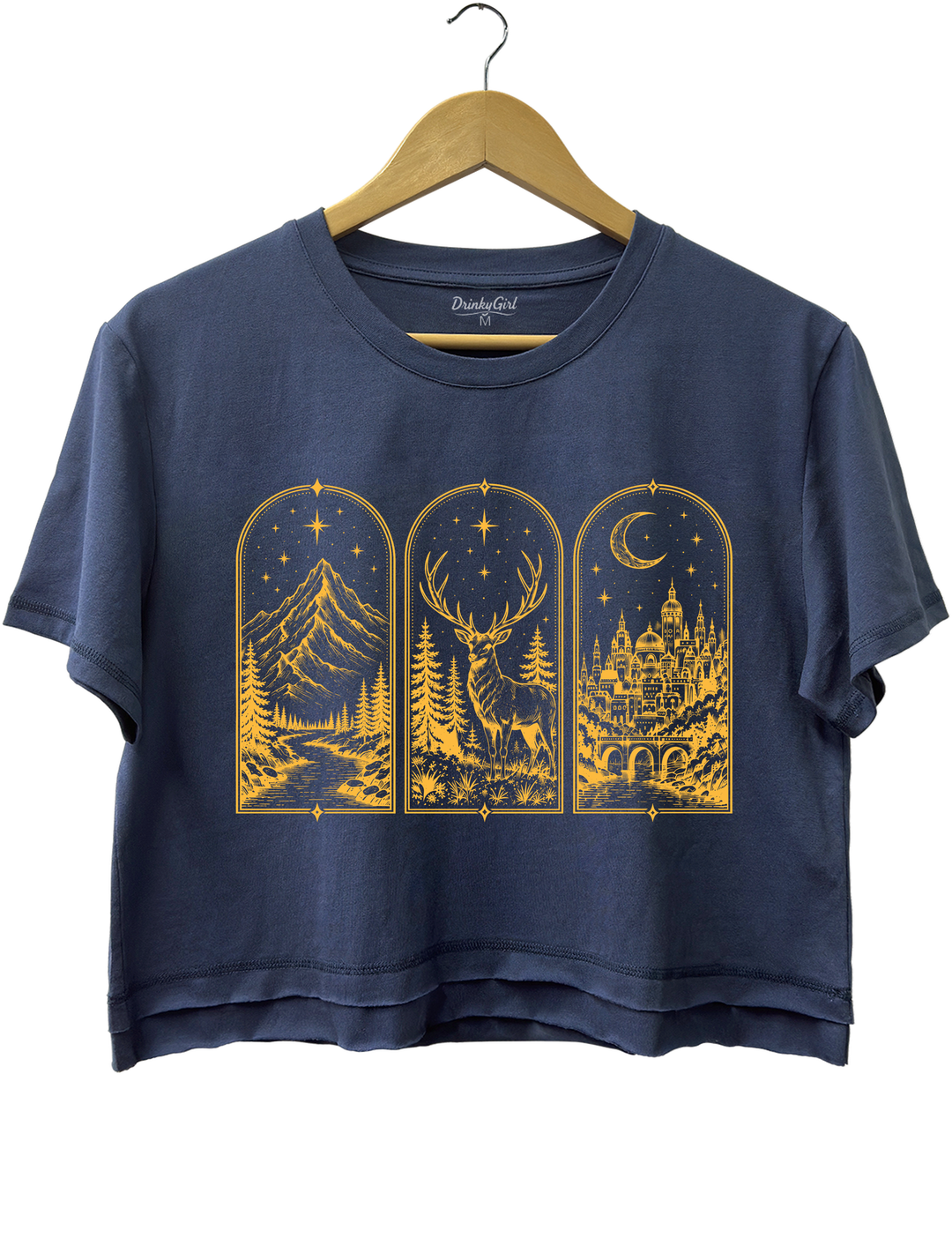 ACOTAR Book Postcard Crop Top - Navy Blue